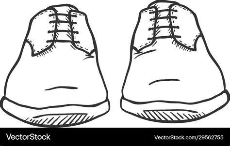 Sketch - pair classic men shoes front view Vector Image