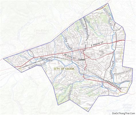 Map of Salem City, Virginia