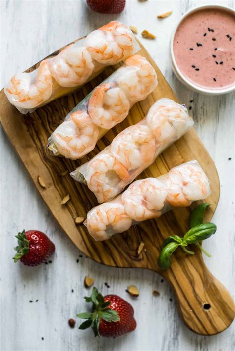 Shrimp Spring Rolls with Strawberry Almond Sauce