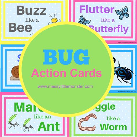 Bug Action Movement Cards - Messy Little Monster