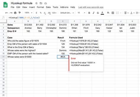 How to use the HLOOKUP function in Google Sheets - Sheetgo Blog