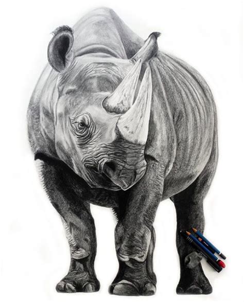 Behind The Scenes Of The Black Rhino Drawing - Corrina Thurston