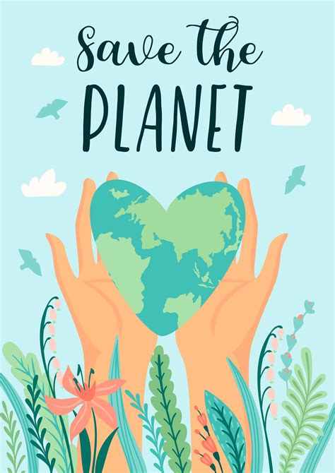 Earth Day Save Nature Poster 1361751 Vector Art at Vecteezy