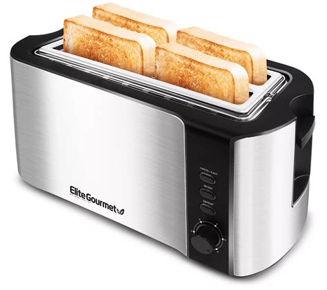 Elite Gourmet Stainless Steel 4-Slice Long-Slot Toaster - QVC.com