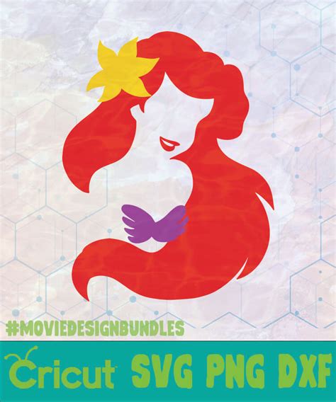 ARIEL SILHOUETTE COLOUR DISNEY LOGO SVG, PNG, DXF - Movie Design Bundles