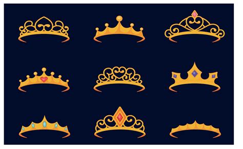 Set of crown border design 15580616 Vector Art at Vecteezy