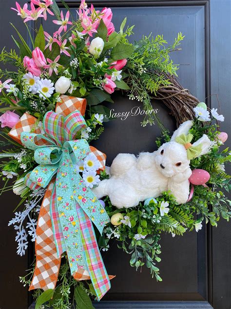 Easter Wreath, Easter Bunny Wreath, Spring Wreath, Easter Door Decor ...