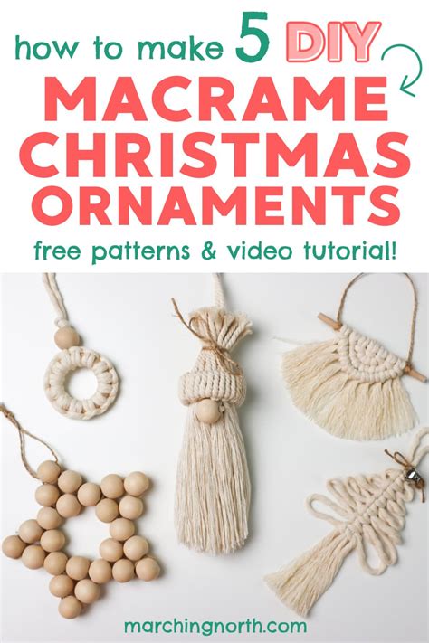 5 Boho DIY Macrame Christmas Ornaments | Marching North