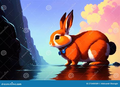 Colorful Magic Rabbit, Cartoon Style Painting. Generative Ai Art ...