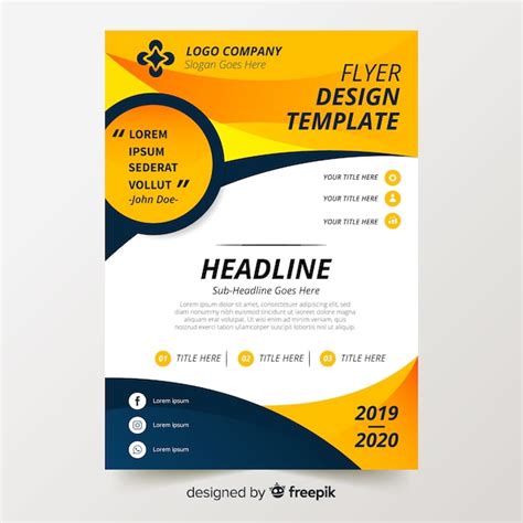 Premium Vector | Colorful flyer template with flat design