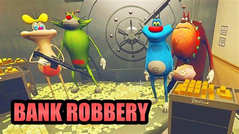 OGGY, JACK, BOB & OLIVIA | Bank Robbery | GTA 5 [FUNNY] | Hitesh KS