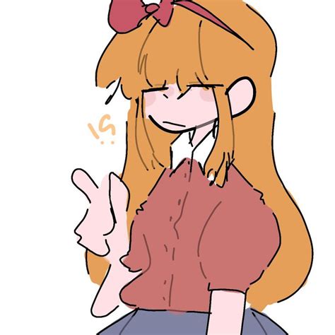 a drawing of a girl with long hair and a bow on her head