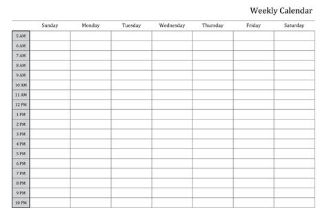 Blank Weekly Time Slots - 10 Free PDF Printables | Printablee