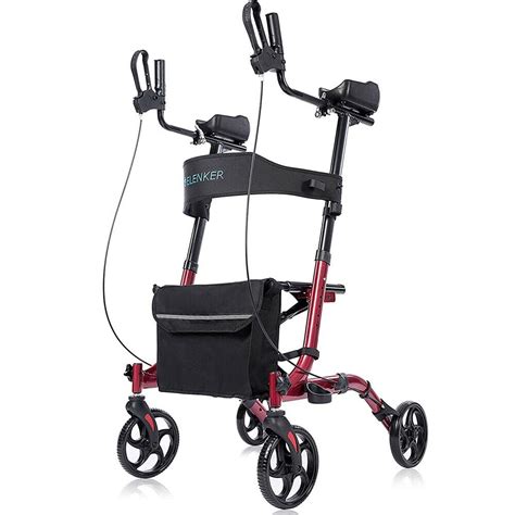 Buy ELENKER Upright Rollator Walker Mobility Walker Stand Up 4 Wheel ...