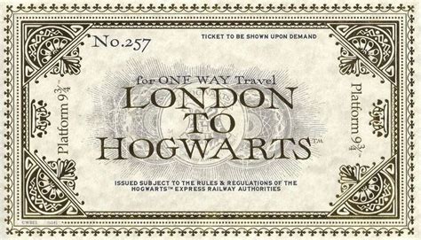 Hogwarts Express Ticket | Harry Potter