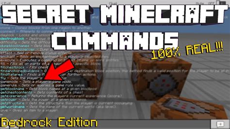 *NEW* Secret/Hidden Minecraft Commands On The Bedrock Edition(100% REAL ...