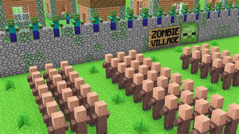 VILLAGERS ATTACKED THE VILLAGE WITH ZOMBIES! MINECRAFT ZOMBIE VILLAGE ...