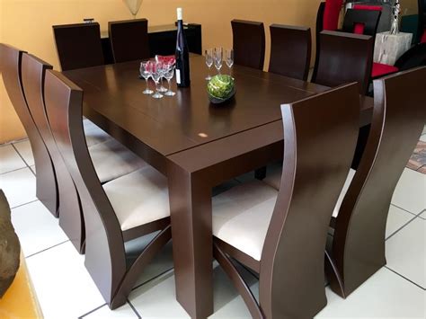 comedor 10 sillas color nogal madera | Dinning table design, Dining ...