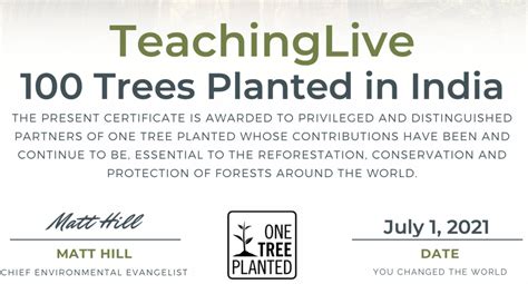 One Tree Planted | TeachingLive