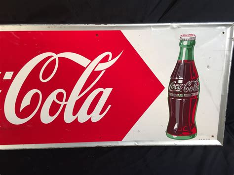 VINTAGE COCA-COLA ADVERTISING SIGN, MADE IN U.S.A. IN MARCH 1952, 54'' WIDE