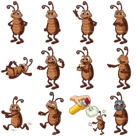 Dead Cockroach Cartoon Vector Clipart - FriendlyStock