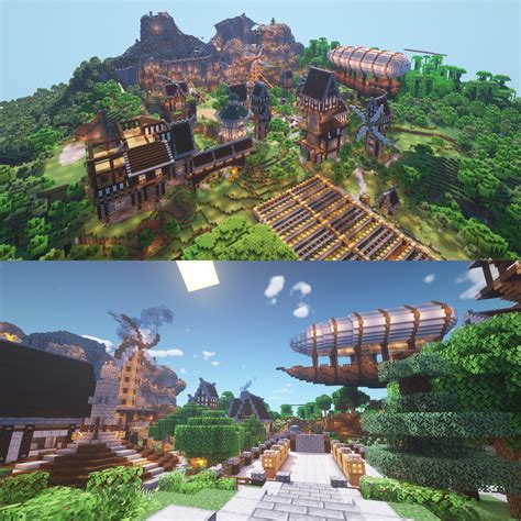 Update on my Steampunk City : r/Minecraft