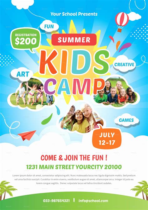 Summer Camp Flyer Template Free Download - Printable Word Searches