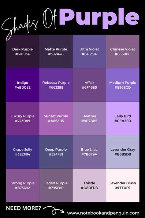 95+ Perfect Shades Of Purple (With Hex Codes) | Purple color palettes ...