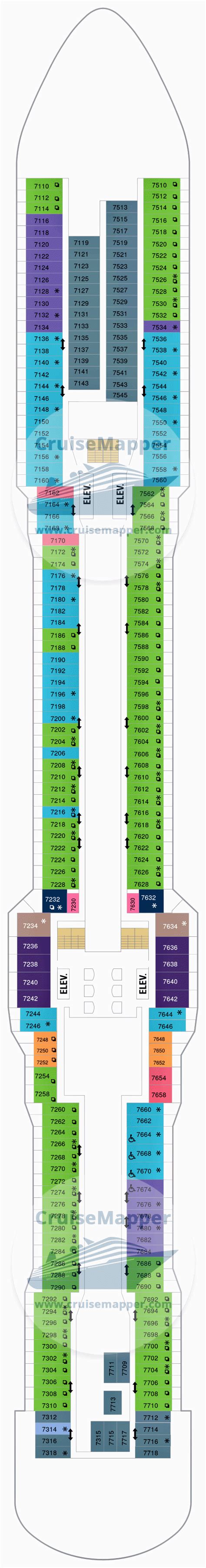 Ovation Of The Seas deck 7 plan | CruiseMapper