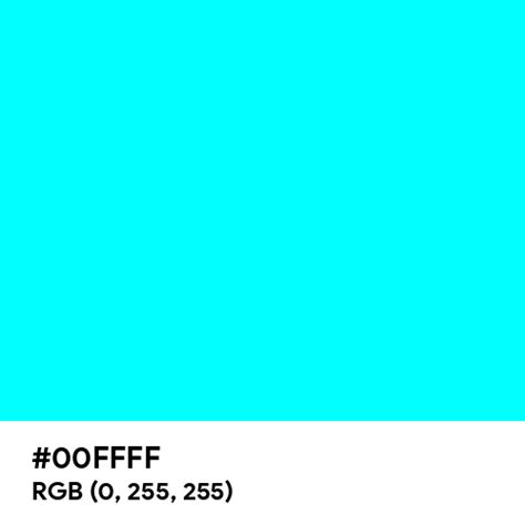 Cyan color hex code is #00FFFF