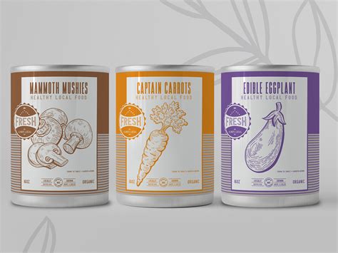 Food Packaging, Soup Can Labels with Organic Illustrations by Jen ...