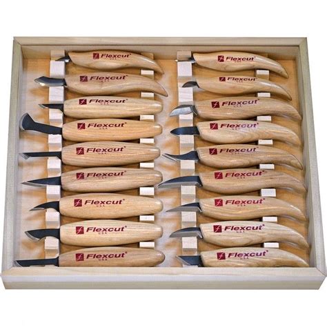 Flexcut® Wood Carving Knife Set, 18 Piece | Carving knife set, Carving ...