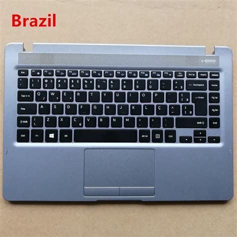 Brazil BR layout new laptop keyboard with touchpad palmrest for samsung ...