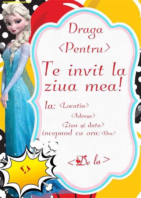 Invitatie de zi de nastere pentru fete cu Elsa - Invitații la Ziua de ...