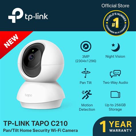 TP-Link Tapo C210 Pan/Tilt Home Security Wi-Fi Camera with Kingston ...