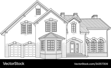 Realistic house sketch template Royalty Free Vector Image