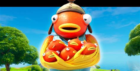 Download Fortnite Fishstick With Mini Fish Wallpaper | Wallpapers.com