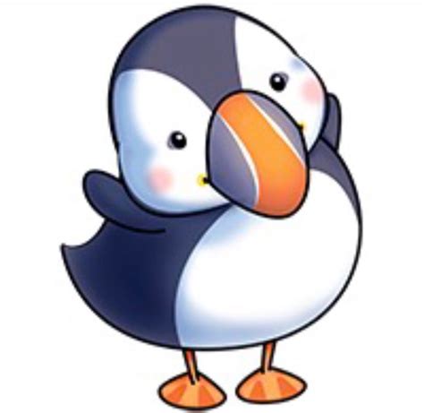 Cute Puffin Cartoon Clipart