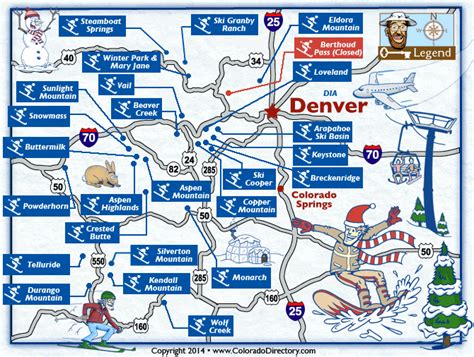 Colorado Skiing & Snowboarding Resort Map | CO Vacation Directory