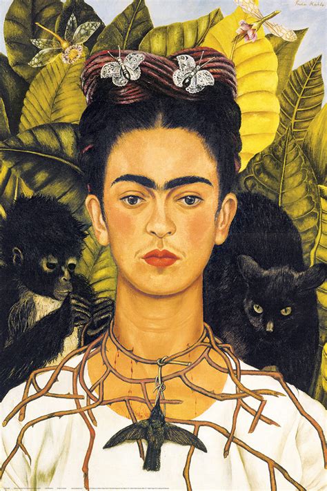 Self-Portrait with Thorn Necklace and Hummingbird, Frida Kahlo - Athena ...