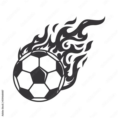 Hot soccer ball fire logo silhouette. football club graphic design ...