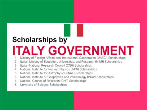 Italy Government funded Scholarships for International Students 2023