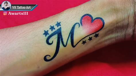 How to make M letter tattoo / M name tattoo - m tatoo fonts / M tattoo ...