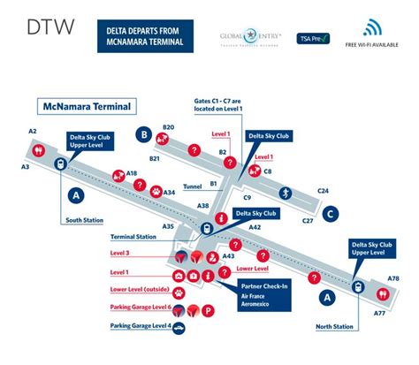 Detroit Airport Map | Detroit airport, Detroit map, Detroit