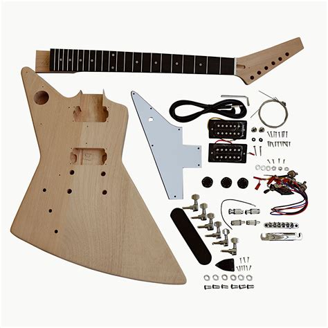 Electric Guitar DIY Left Handed Kit EXPLW White Fittings | Guitar diy ...