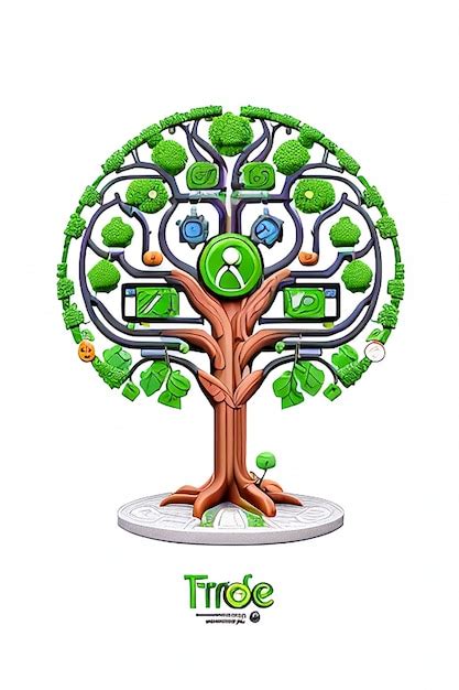 Premium AI Image | Horizontal illustration of a tree with an ...