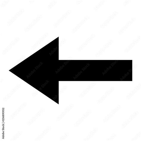 Symbol black arrow left on white background Stock Vector | Adobe Stock