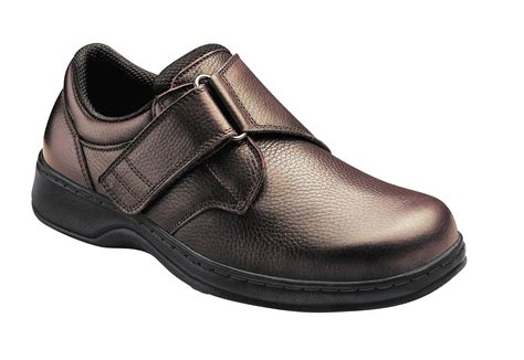 Orthofeet 520 Broadway Mens Comfort Shoe Velcro Brown | Diabetic Shoes ...