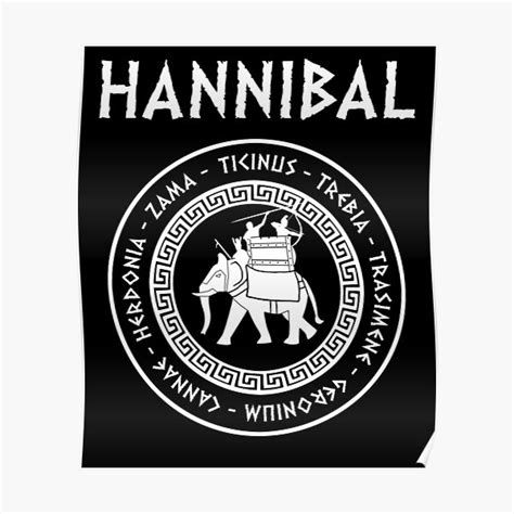 "Hannibal Barca 2nd Punic War Battles War Elephant Symbol" Poster for ...