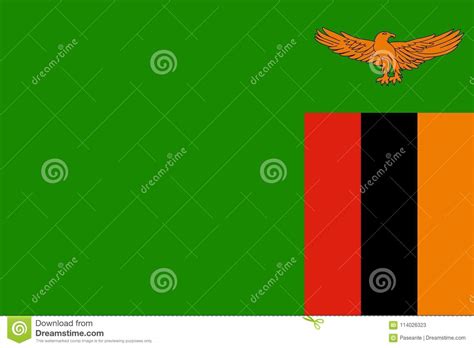 Flag of Zambia Official Colors and Proportions, Vector Image. Stock ...